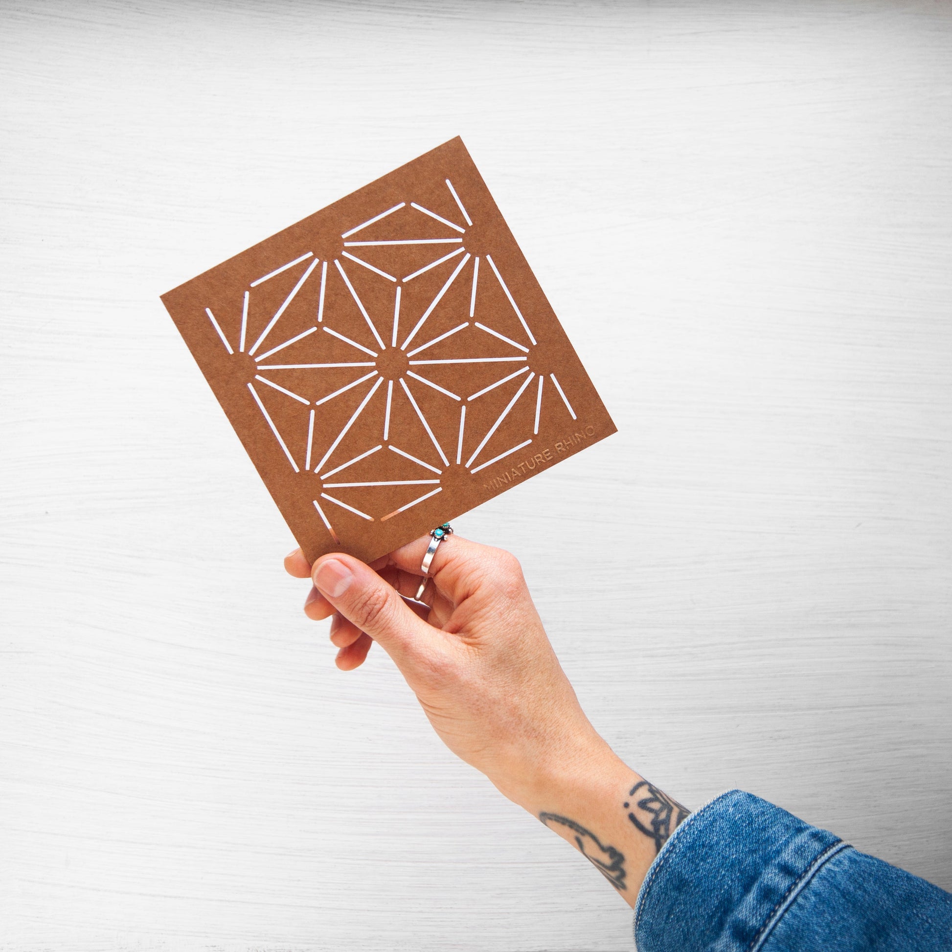 Asanoha Sashiko Stencil - Miniature Rhino