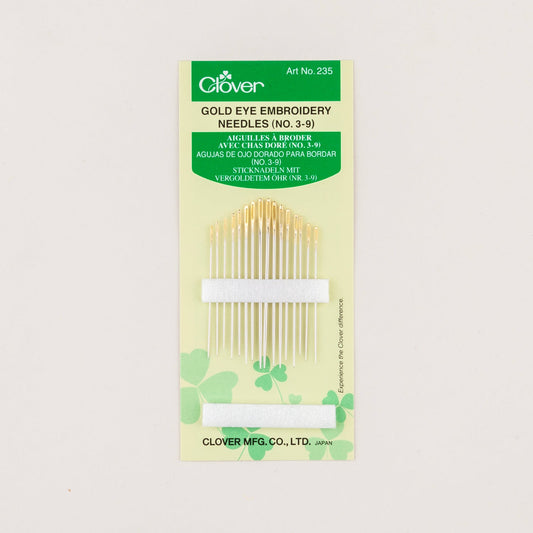Clover Gold Eye Embroidery Needles - Miniature Rhino