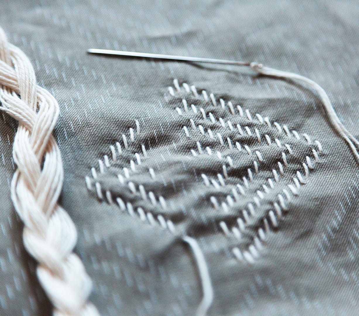 Darning - Silk Screened Embroidery Pattern - Miniature Rhino