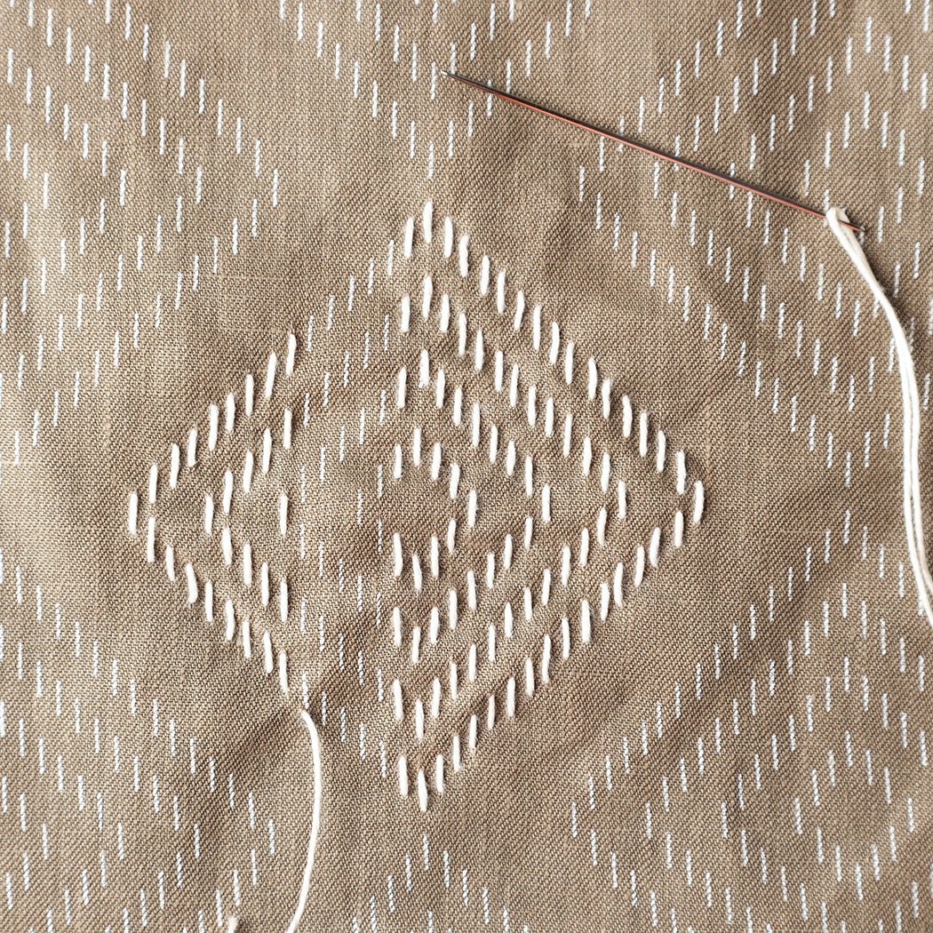 Darning - Silk Screened Embroidery Pattern - Miniature Rhino