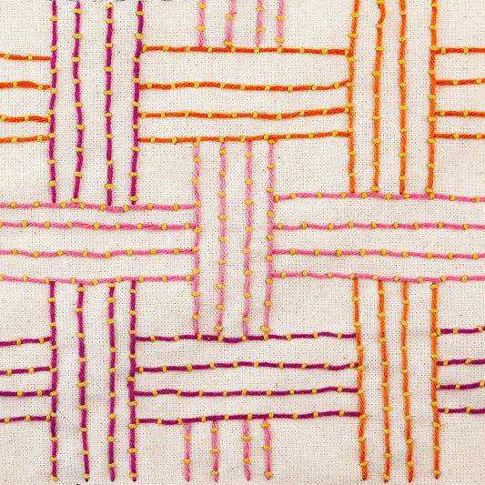 Drop in Miniature Rhino Pattern Club Embroidery Sampler - Weave - Miniature Rhino