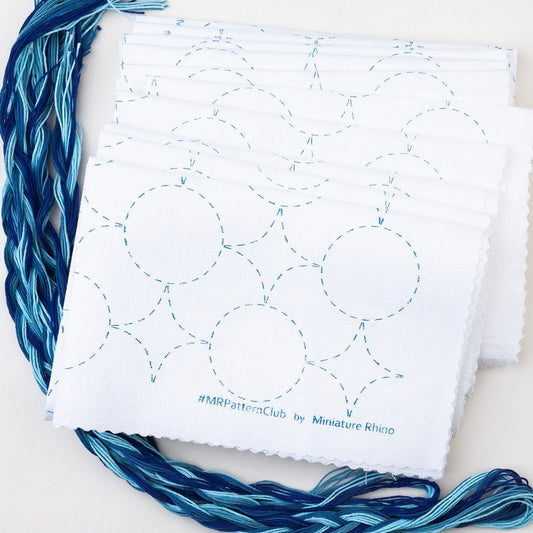 MR Pattern Club Stitch Sampler - Ombré Circle + Diamond - Miniature Rhino