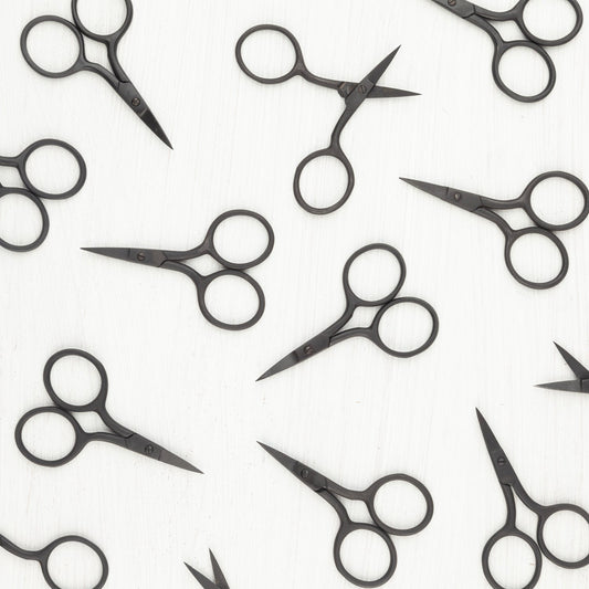Needle Point Black Matte Scissors - Miniature Rhino