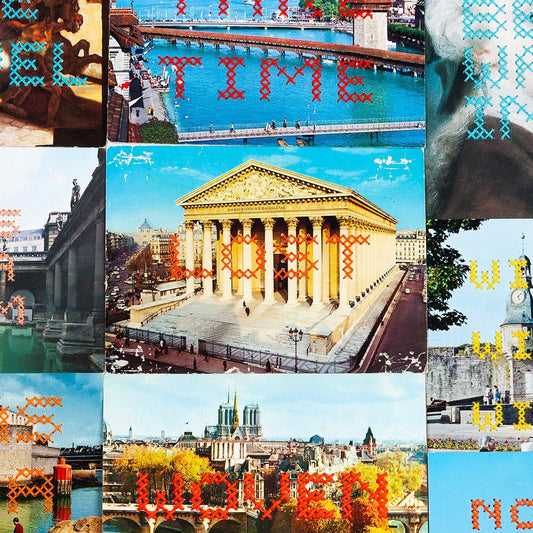 Vintage Stitched Postcard Series - Miniature Rhino