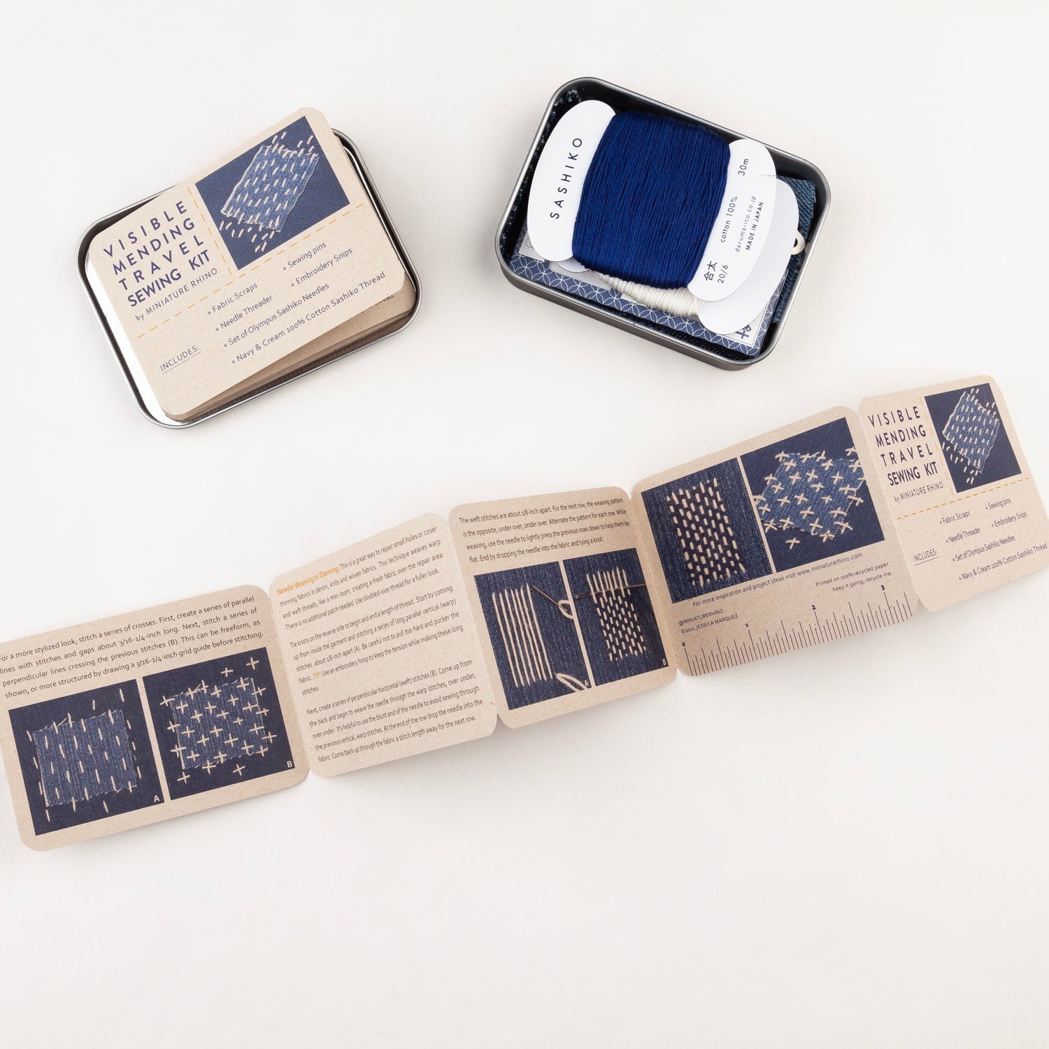 Visible Mending Sewing Kit - Miniature Rhino