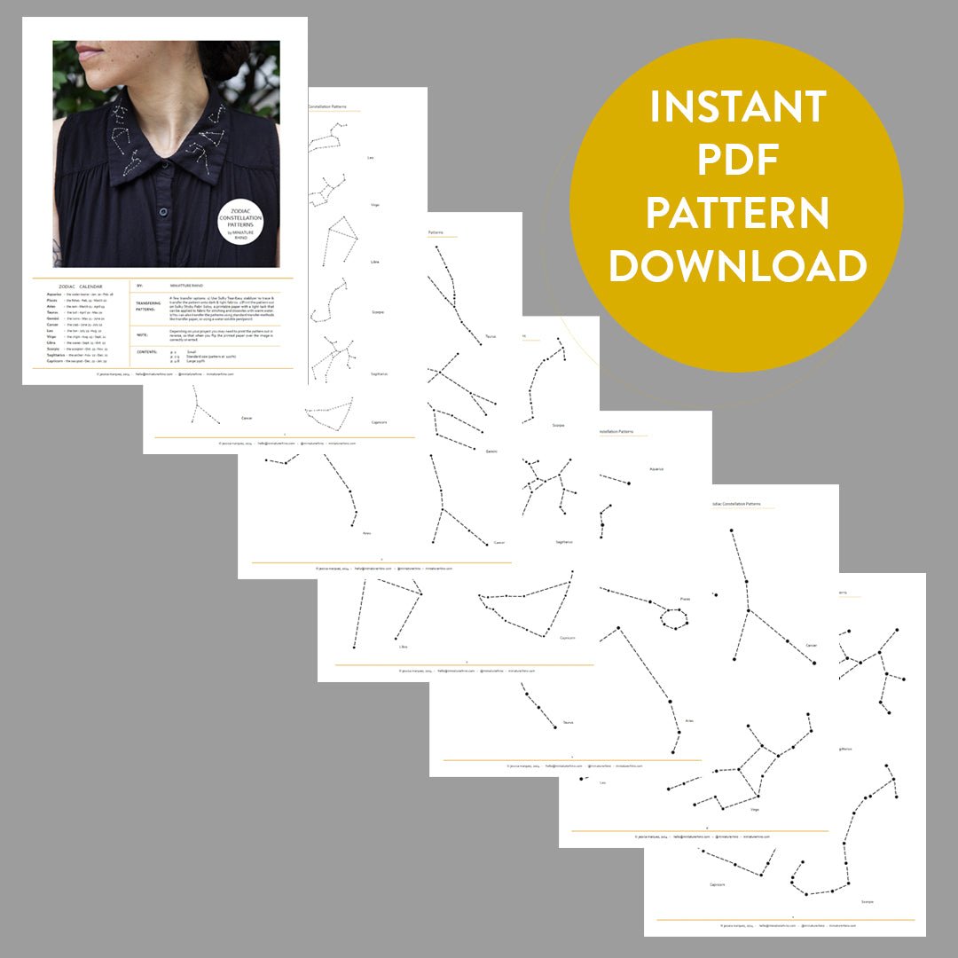 Zodiac Constellation Pattern PDF - Miniature Rhino