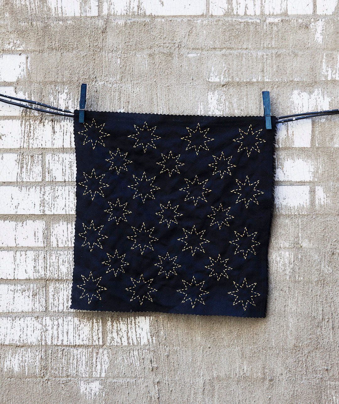 Limited Edition Set Embroidery Pattern 2 - silk screened, upcycled fabric