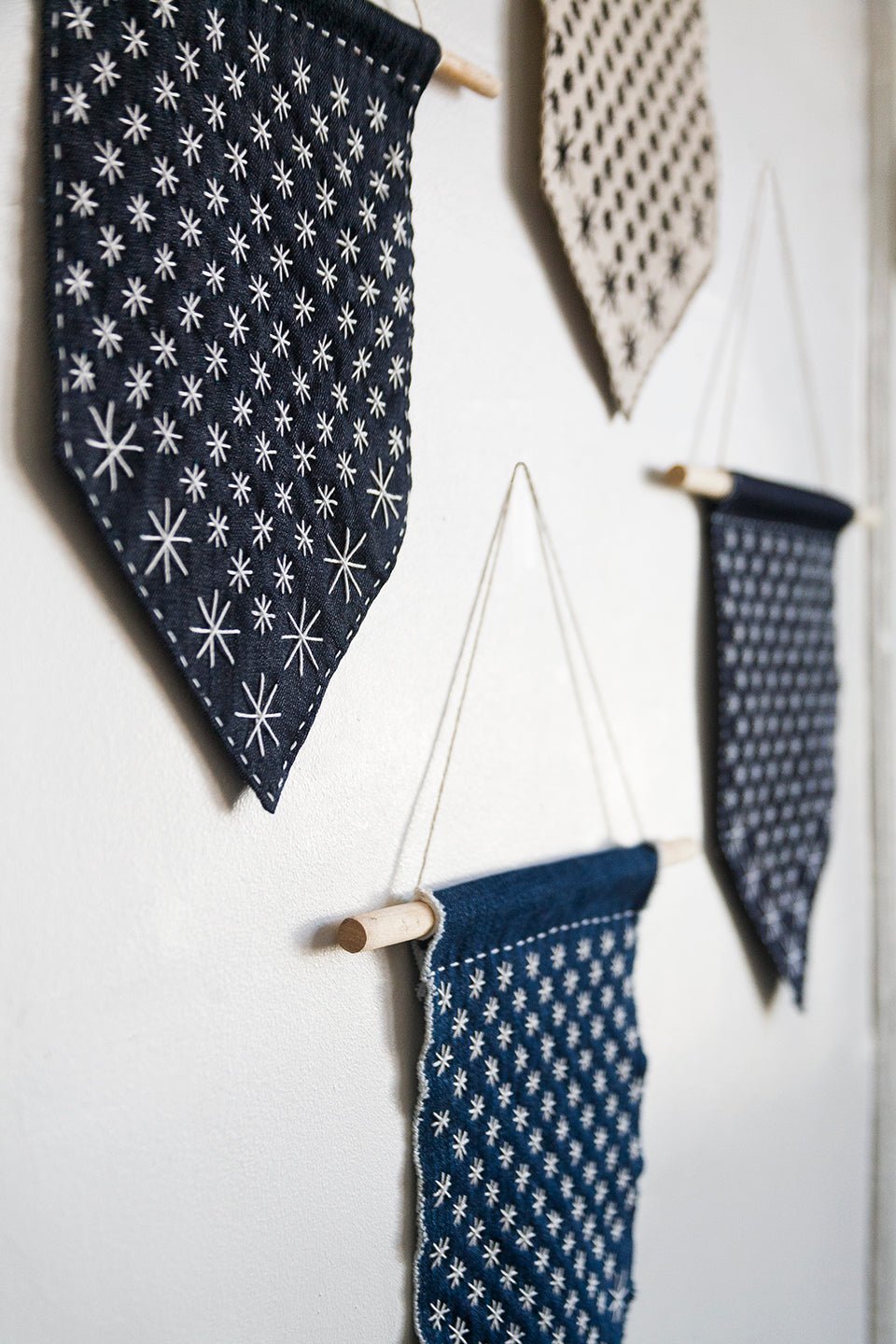 DIY Starry Sashiko Banner Kit - Miniature Rhino