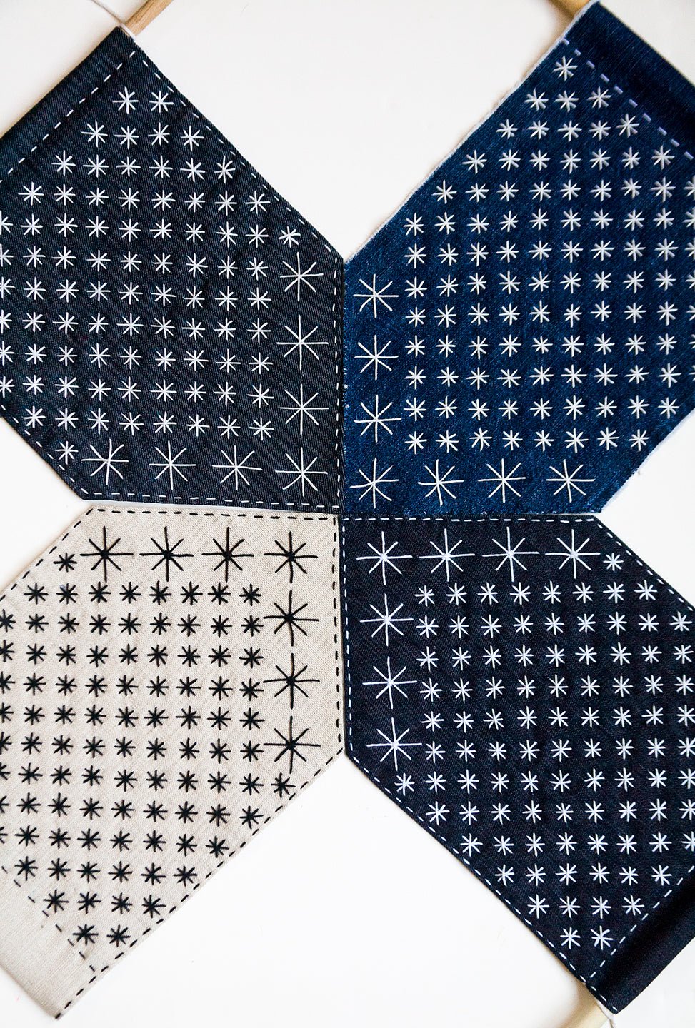 DIY Starry Sashiko Banner Kit - Miniature Rhino