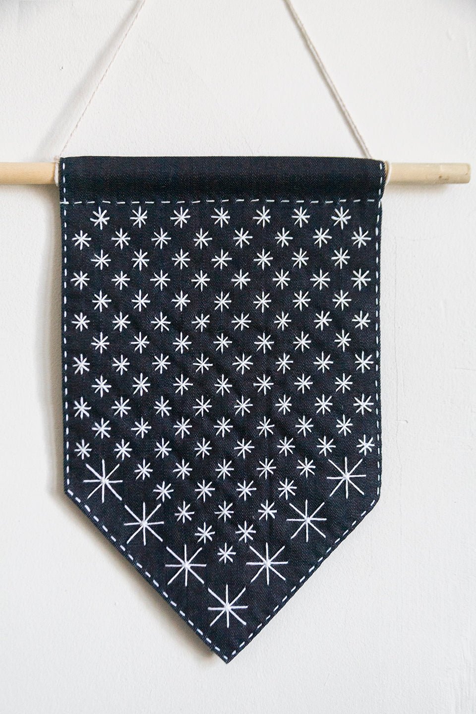 DIY Starry Sashiko Banner Kit - Miniature Rhino