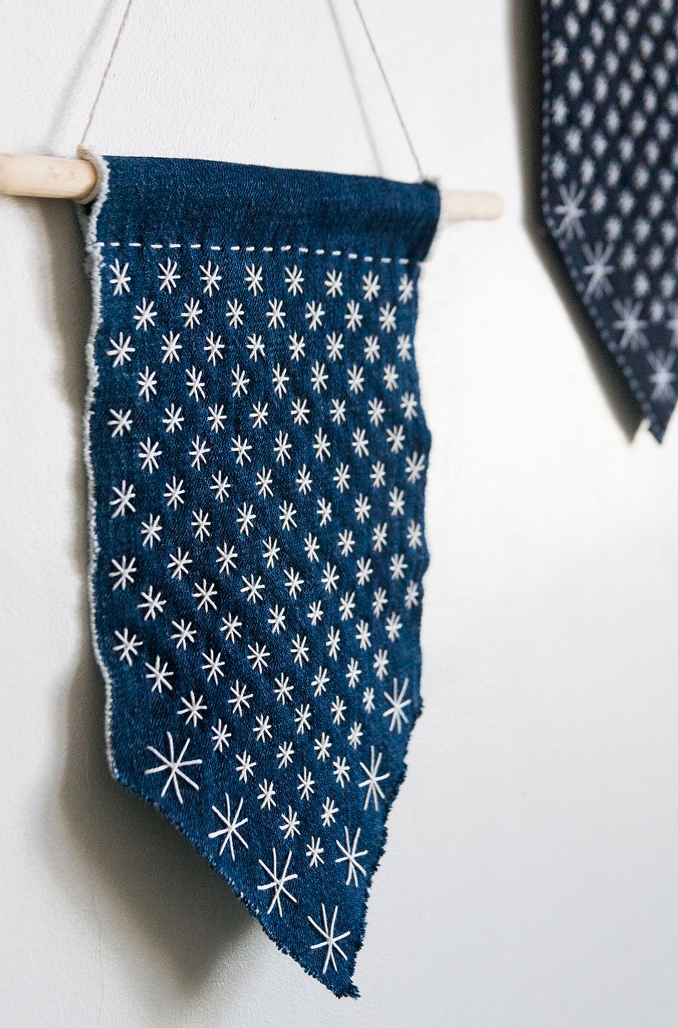 DIY Starry Sashiko Banner Kit - Miniature Rhino