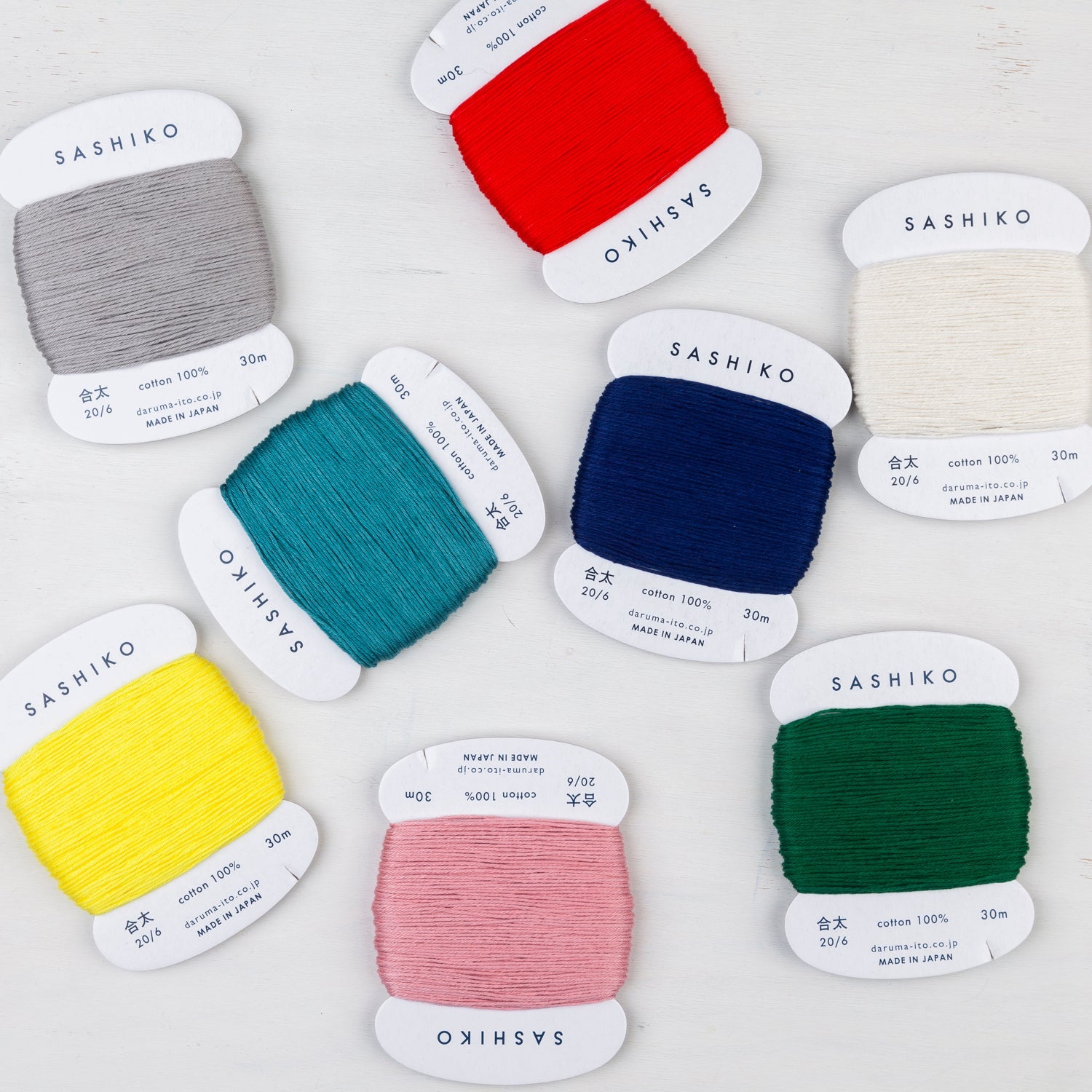 Medium Daruma Sashiko Thread Card - Miniature Rhino