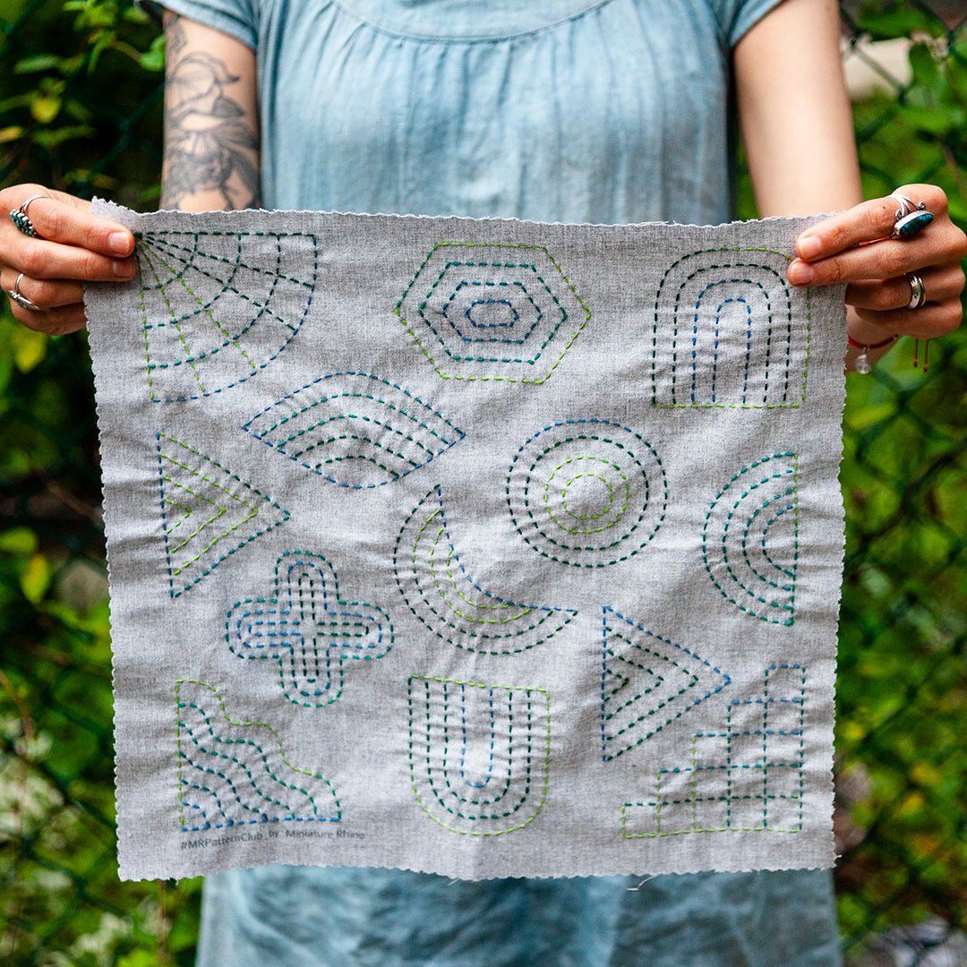 MR Pattern Club Stitch Sampler - Shapes - Miniature Rhino
