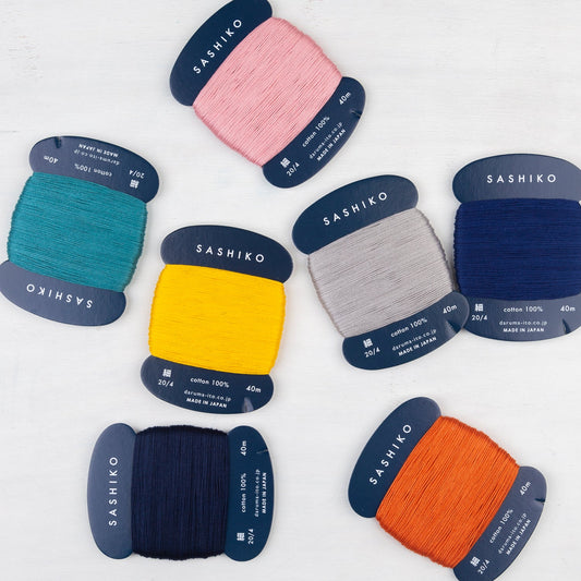 Thin Daruma Sashiko Thread Card - Miniature Rhino