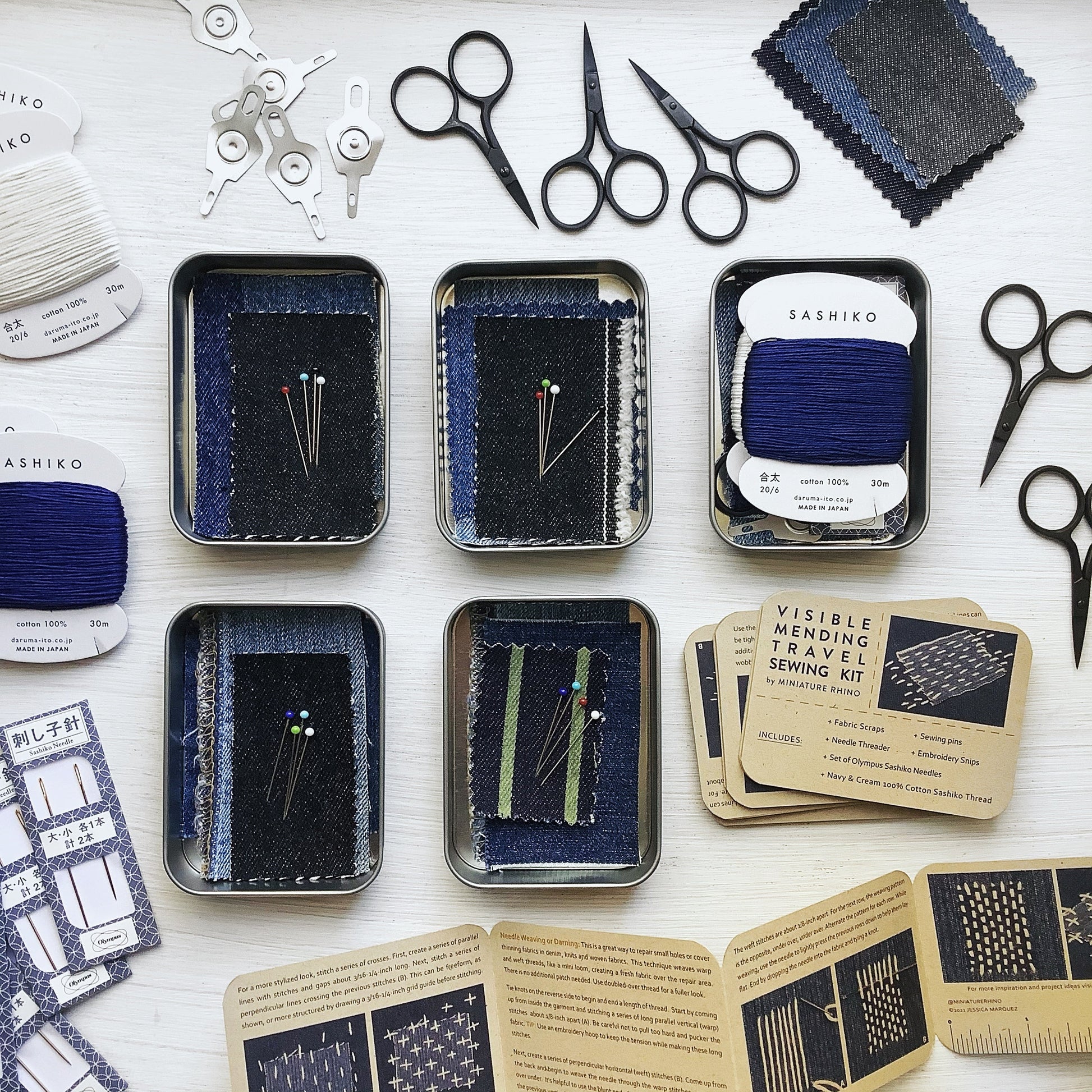 Visible Mending Sewing Kit - Miniature Rhino